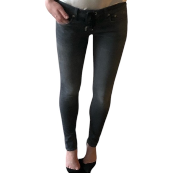 NWT RAG & BONE “ Lace Up Dre “ in AXL - Grey Wash Lace Up Skinny Jeans - Size 26 - Picture 6 of 16
